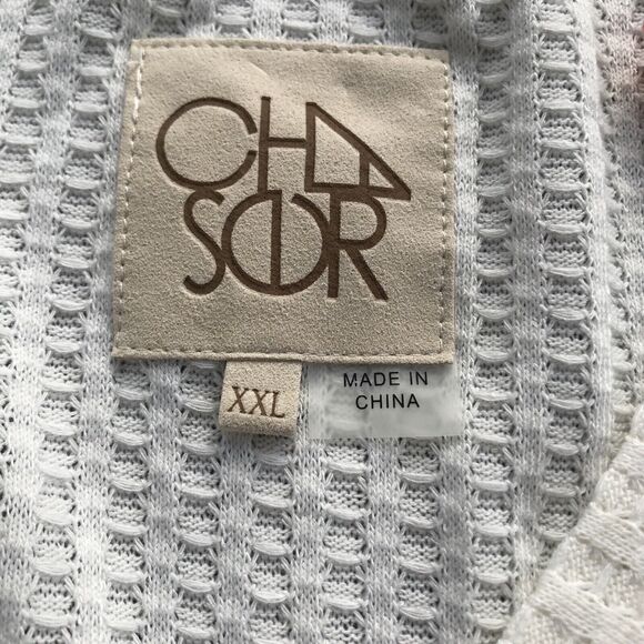 Chaser size XXL cream v neck waffle thermal wide cuff tunic top - Picture 2 of 9